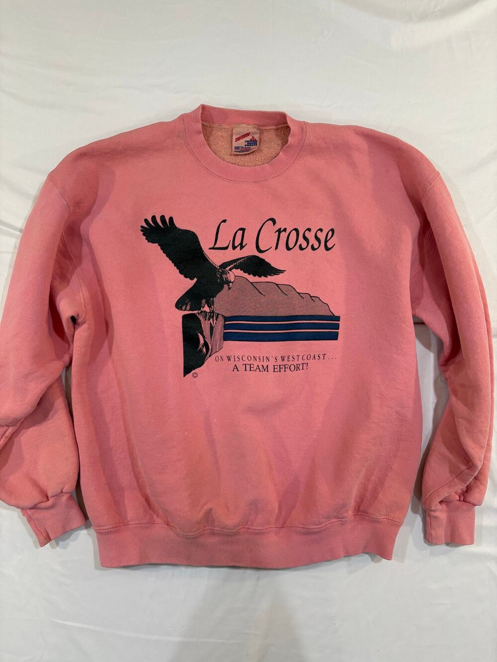 VTG La Crosse Wisconsin Jerzees Crewneck Pullover Cotton Sweatshirt XL